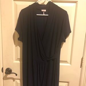 Navy faux wrap dress